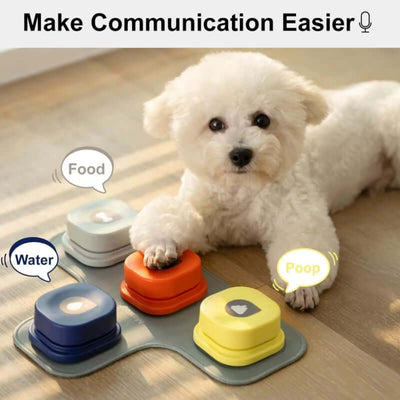 Pet Communication Vocal Training Toy - Dog Button Record Talking Pet Communication Vocal Training Interactive Toy Bell Ringer with Pad and Sticker Easy to Use
