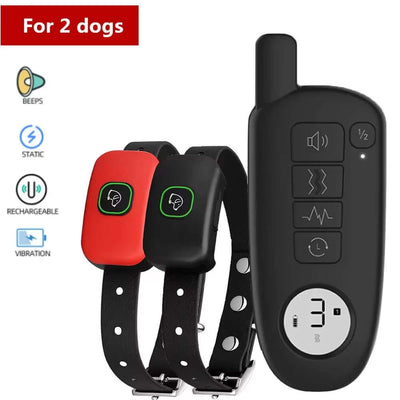 1000Ft Range Dog Training Collar Waterproof Electric Shock Vibration Sound Dogs Bark Collar for Small Medium Large Dogs Trainer