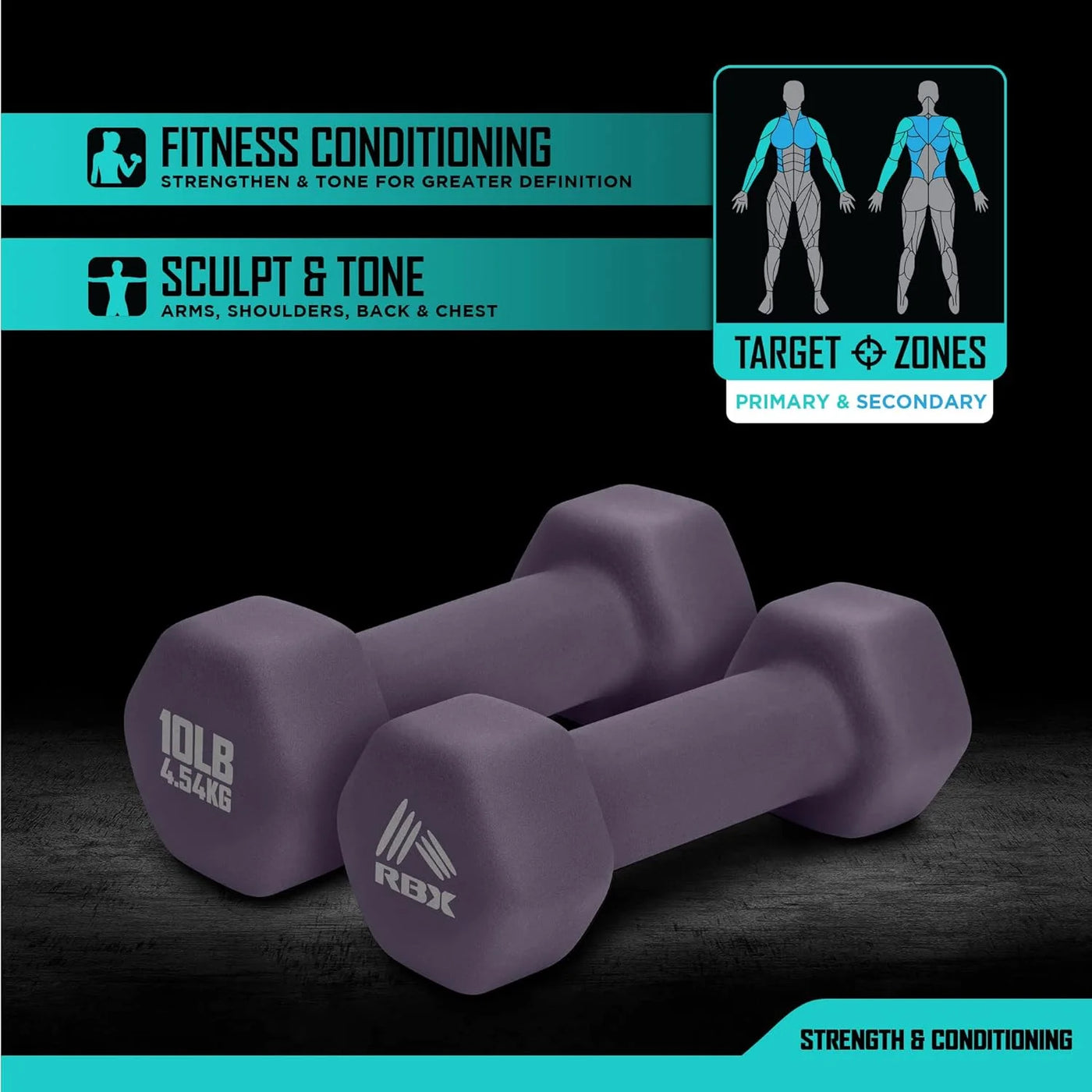 10LB Neoprene Dumbbell Set Non-Slip