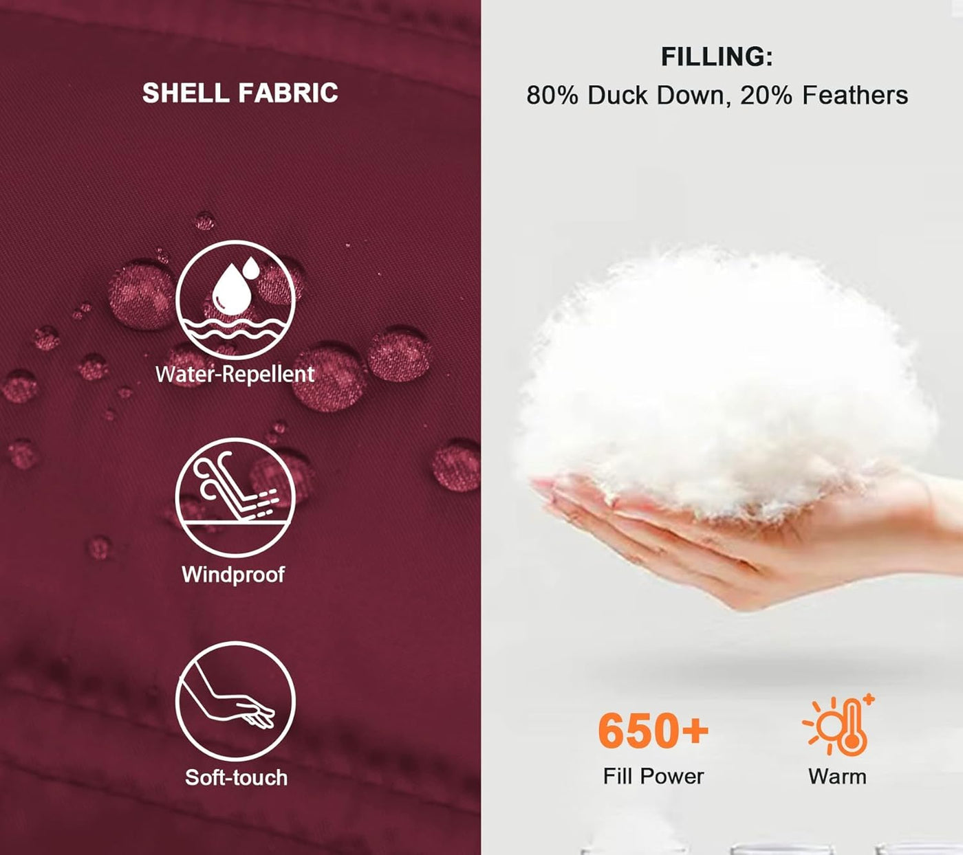 Womens Down Puffer Jacket