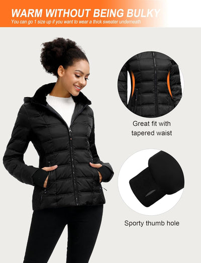 Womens Hooded Down Puffer Coat