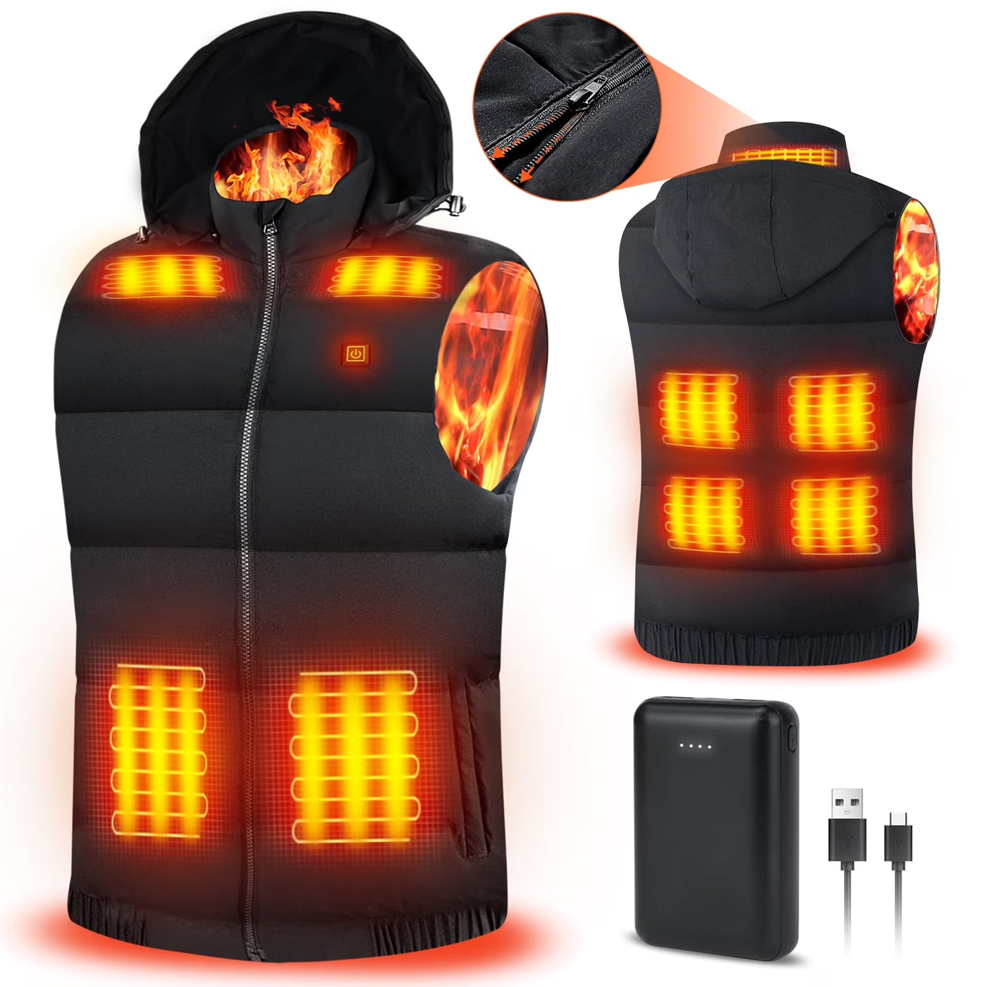 Heated Vest With Hood