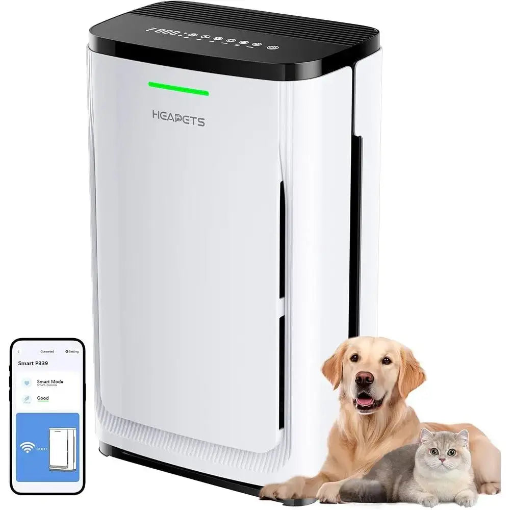Pet Air Purifier Large Room 2500Sq Ft 7-Stage HEPA Filter Odor Removal Pet Hair Dander Allergies Dust Smoke Clean Air