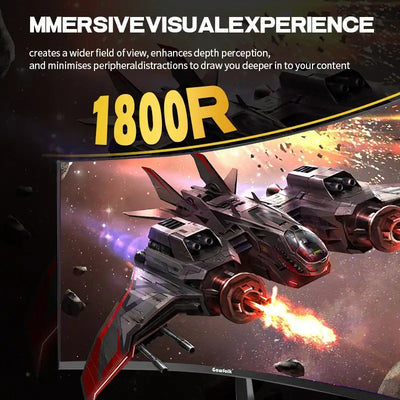 LXZ Curved Monitor 27 Inch 100Hz, PC Screen with Speaker 1080P, 1800R Computer Monitor with Eye Care Technology HDTV VGA,