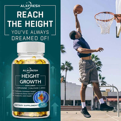 Height Growth Supplement with Vitamins and Calcium Zinc Improves Bone Strength Natural Capsules Promotes Growth Improve Immunity