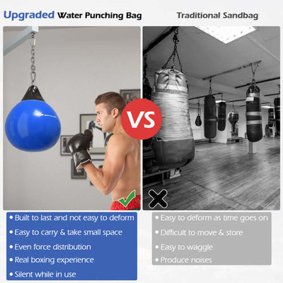 18 Inch 110 Pound Heavy Punching Water Aqua Bag with Adjustable Metal Chain