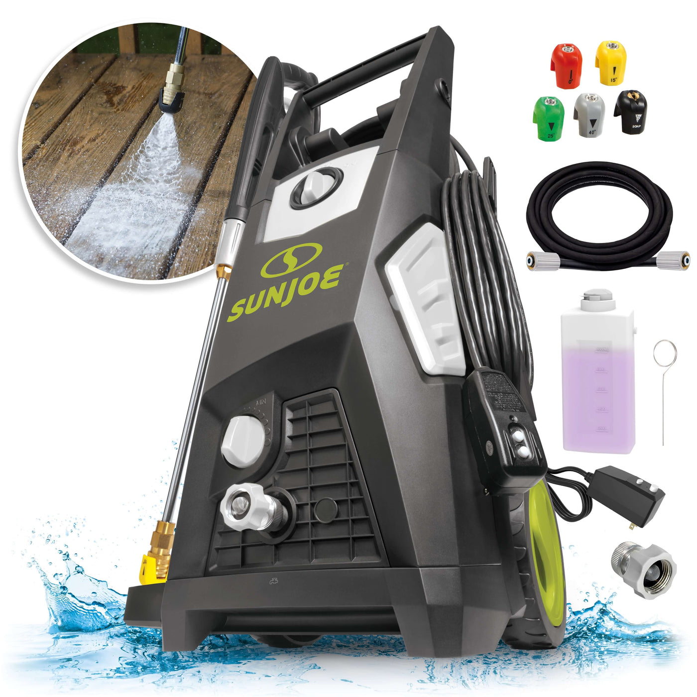 Electric Pressure Washer, 14.9-Amp, Induction Motor, Quick-Connect Tips