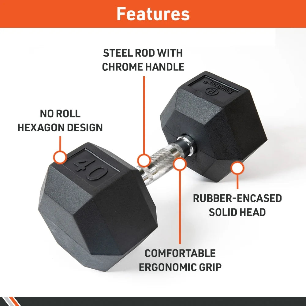 Rubber Coated Hex Dumbbells