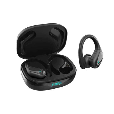 True Wireless Headphones TWS Bluetooth Earbuds Headsets Deep Bass Earphones Mic LED Power Display for Sport Workout Running Gym
