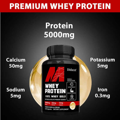 Whey Protein Supplement - Contains 5000Mg of Protein - Supports Recovery, Balanced Muscle Health, Gluten Free