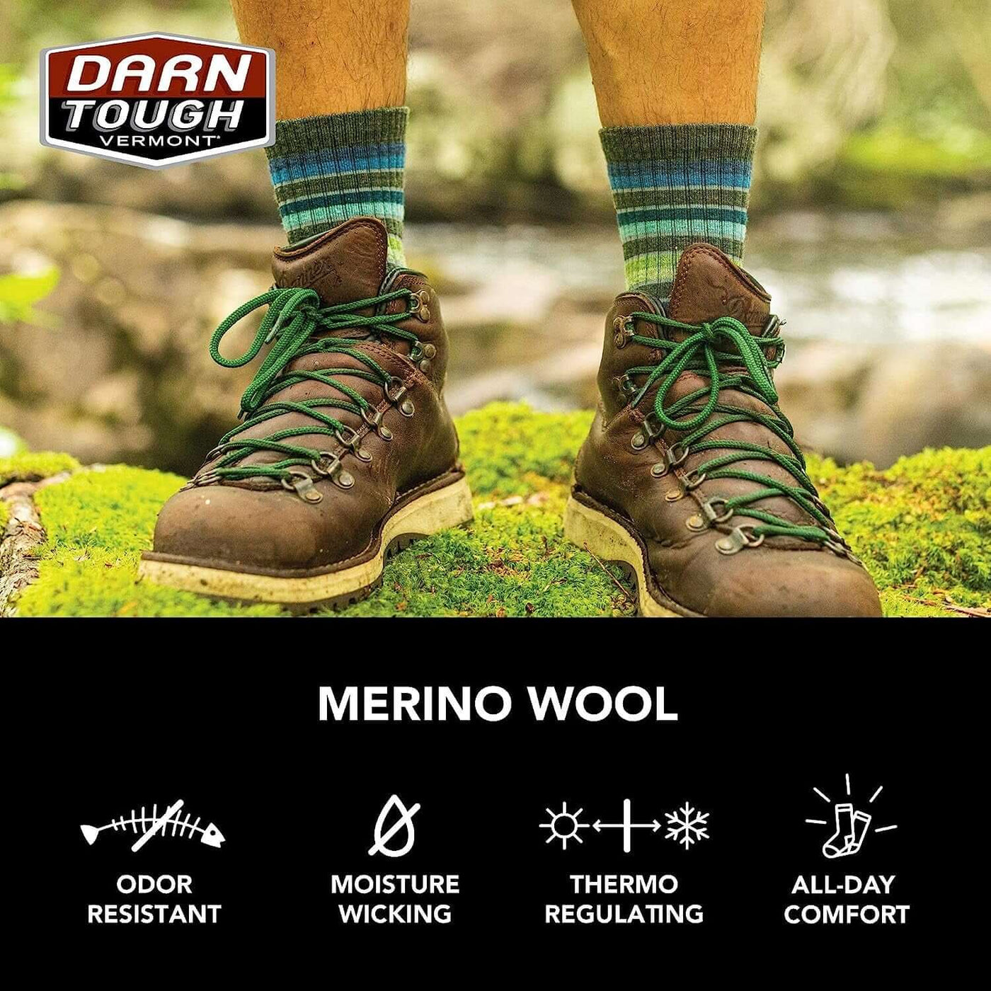 Hiker Merino Wool Micro Crew Socks Cushion, Factory, X-Large