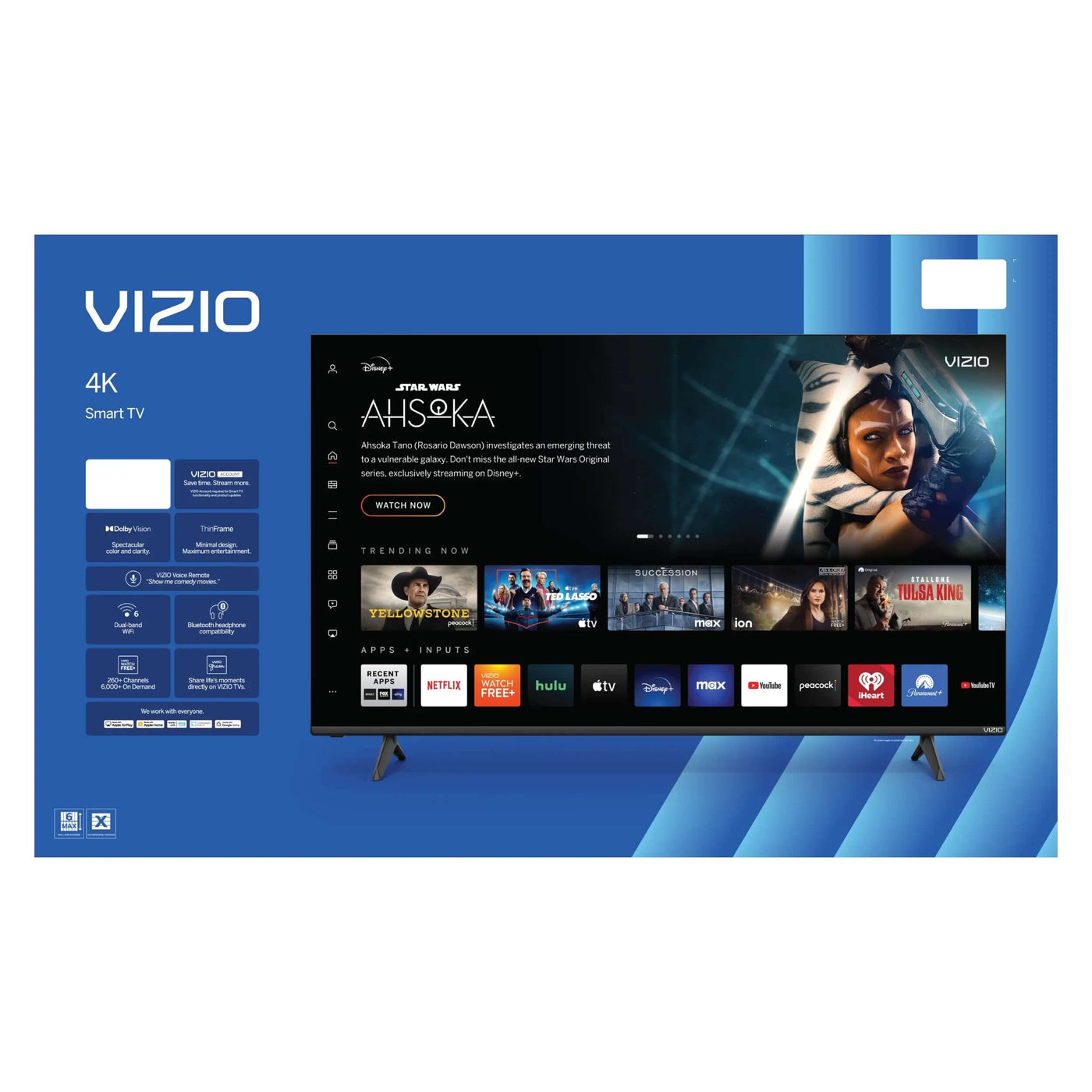55” Class 4K UHD LED HDR Smart TV (V4K55M-08)