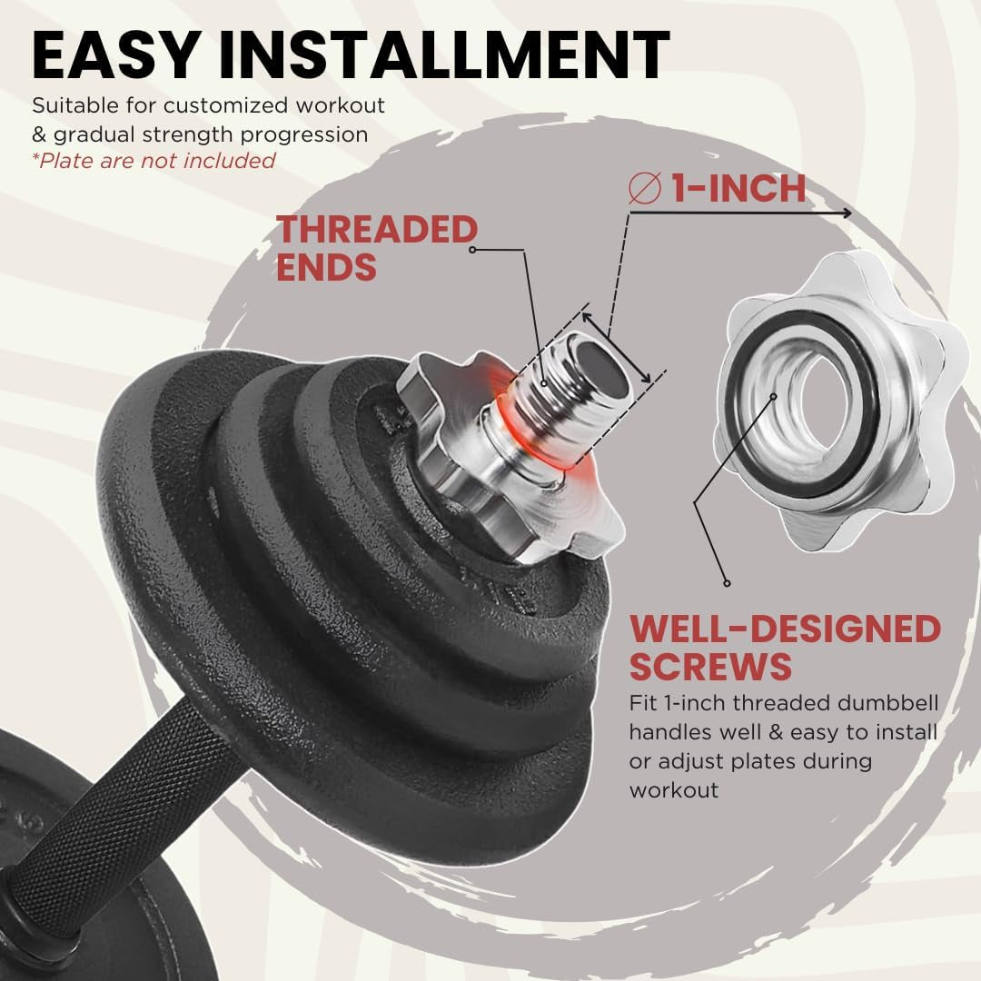 1in Adjustable Dumbbell Handles Pair