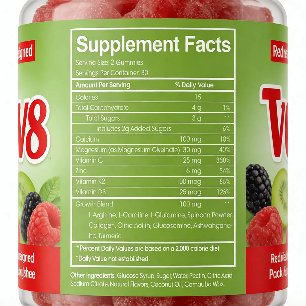 Height Growth Vitamin Gummies Calcium 100Mg Magnesium Glycinate 30Mg Zinc Ashwagandha Height Growth Gummies