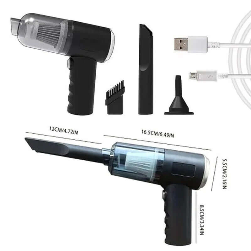 3 in 1 Rechargeable Mini Car Vacuum Cleaner Wireless Handheld Strong Suction Upg