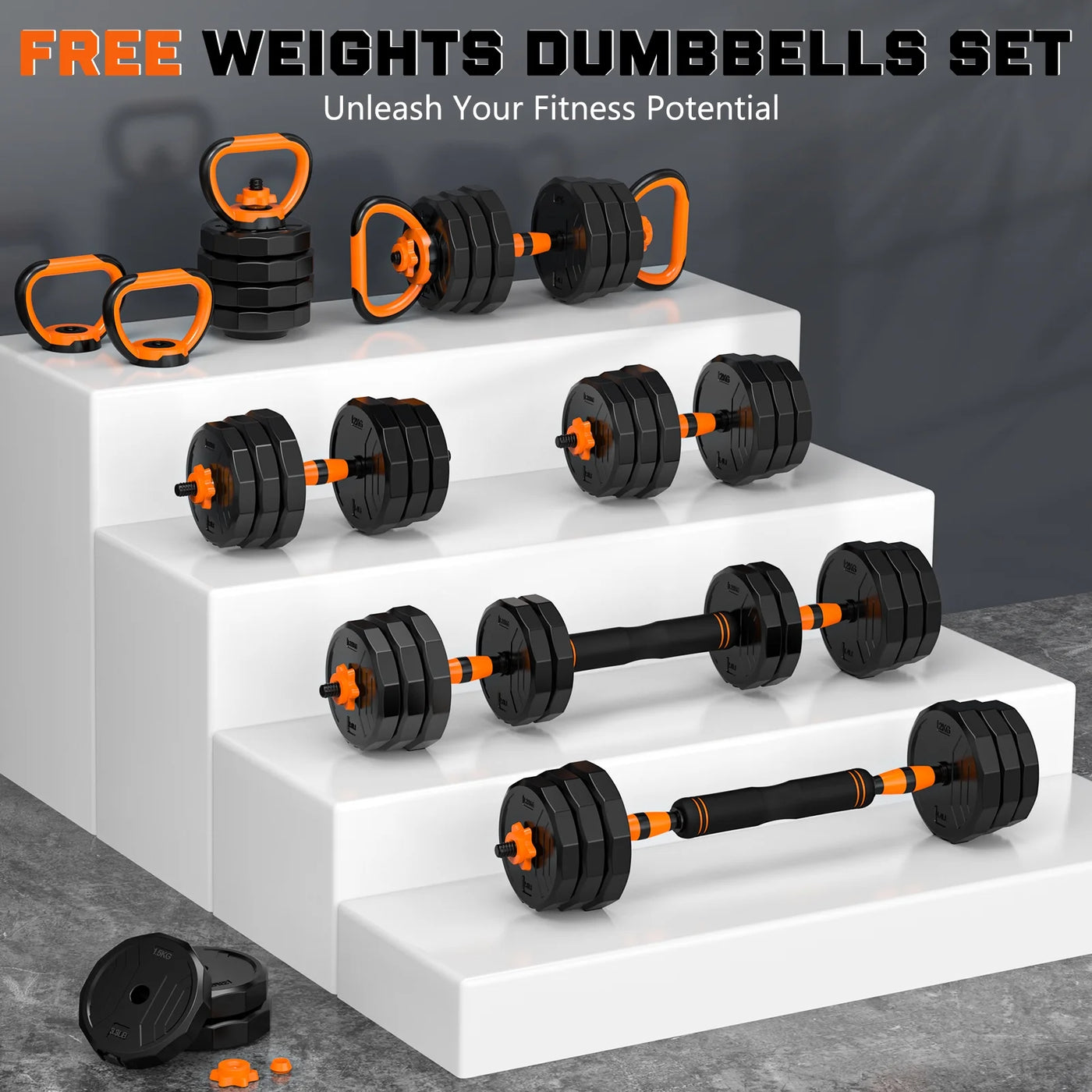 44LB 4-in-1 Dumbbell Set