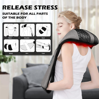 3D Heated Neck And Back Massager Pillow