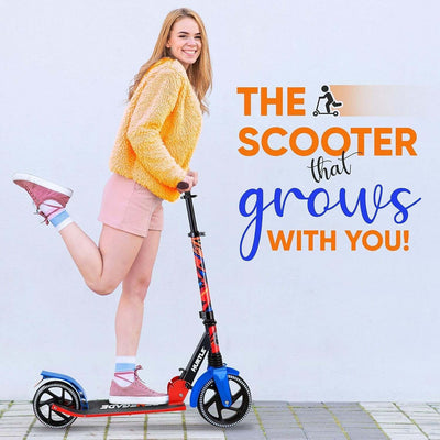 Renegade Kick Scooter for Kids, Teenagers & Adults - 2-Wheel Folding Scooter with Adjustable T-Bar Handlebar - Alloy Anti-Slip Deck