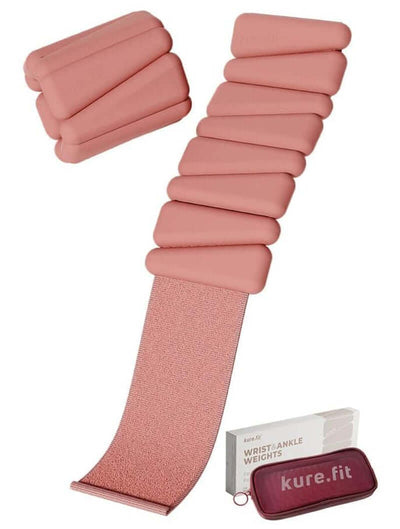 Adjustable Wrist & Ankle Weights Set - 1Lb Pairs | Versatile for Yoga, Peach