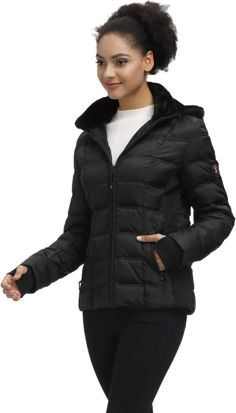 Womens Hooded Down Puffer Coat