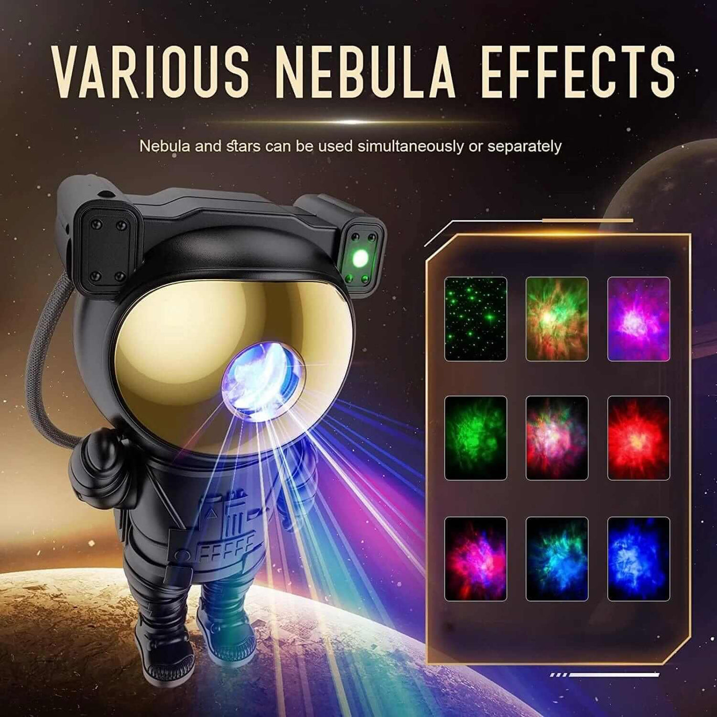 Astronaut Night Light Projector for Kids, Star Starry Night Light with Remote, Timer and 8 Colors LED Nebula for Game Room Decor, Birthday Christmas Gifts