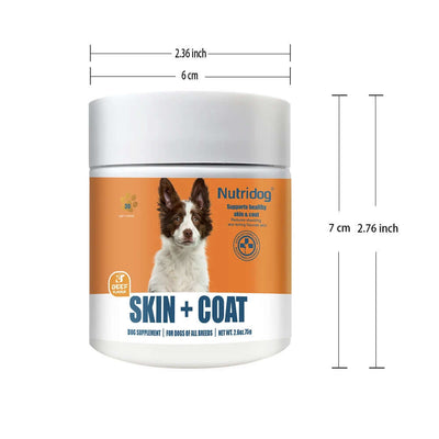 30 Soft Chews Skin & Coat Supplement for Dogs with Omega 3, 9 & Vitamin E for Fur Health Support（Beef Flavor）