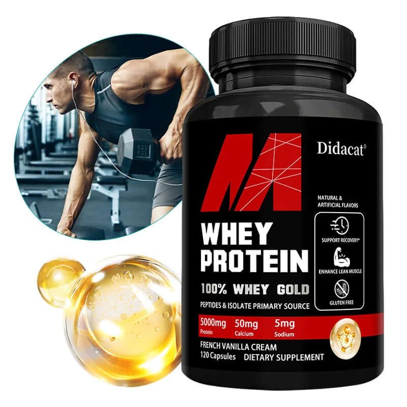 Whey Protein Supplement - Contains 5000Mg of Protein - Supports Recovery, Balanced Muscle Health, Gluten Free