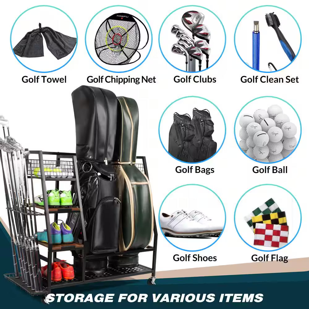 Golf Bag Rack Organizer