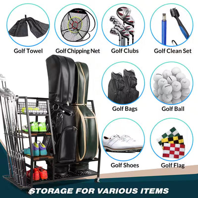 Golf Bag Rack Organizer