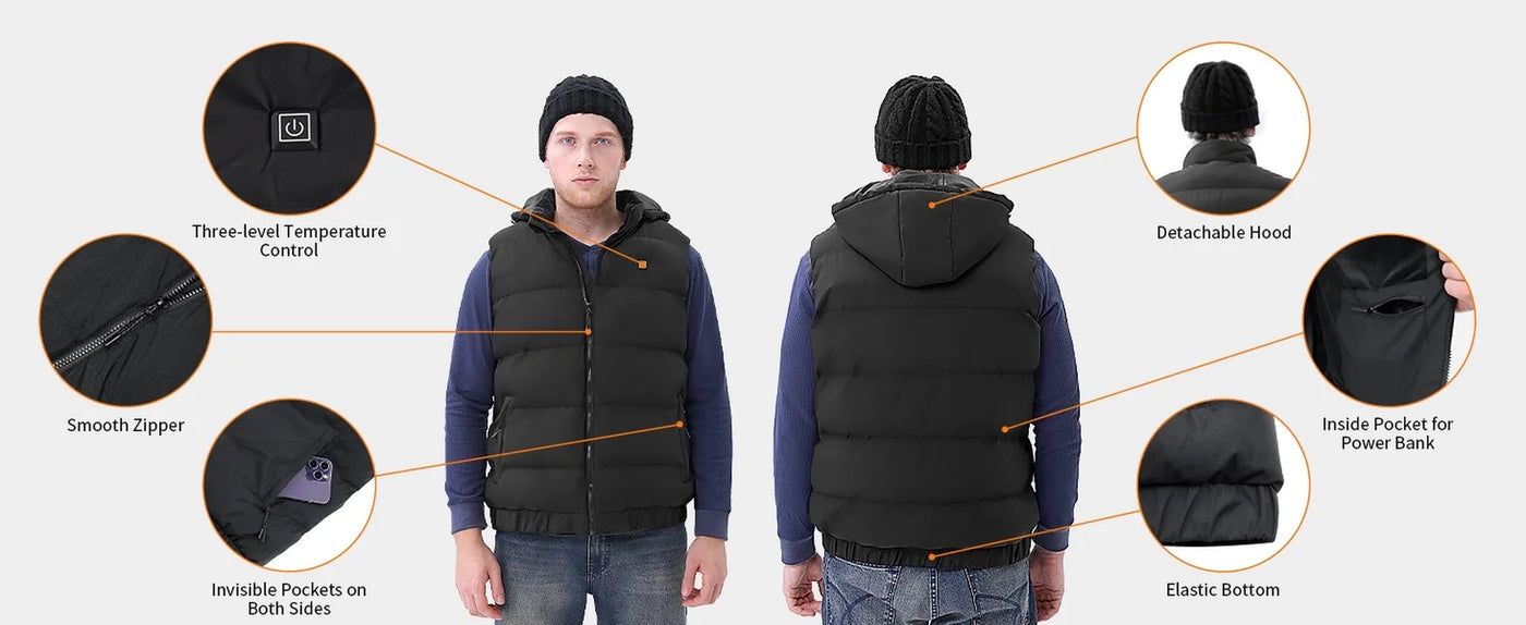 Heated Vest With Hood