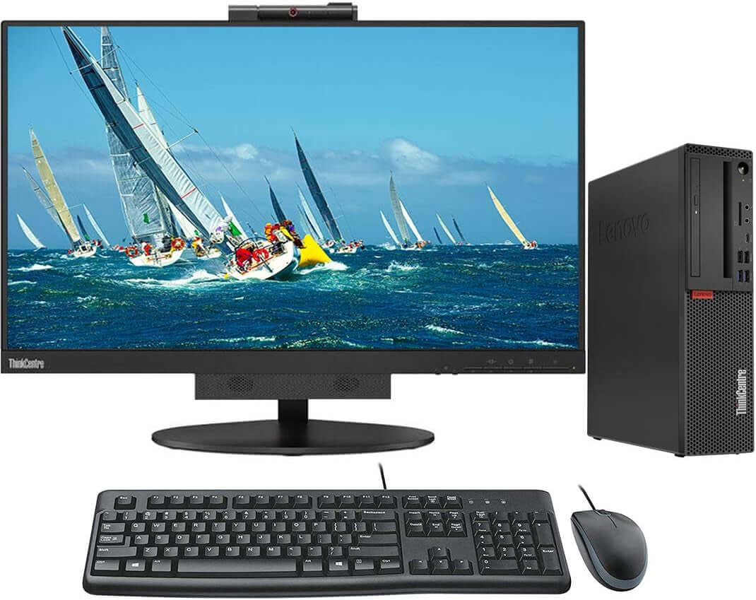 Thinkcentre M720S SFF PC Bundle with Intel Core I5-8400 6-Core CPU, 32GB DDR4 RAM, 1TB Nvme SSD, Windows 10, 24 GEN3 Monitor, Keyboard, Bundle