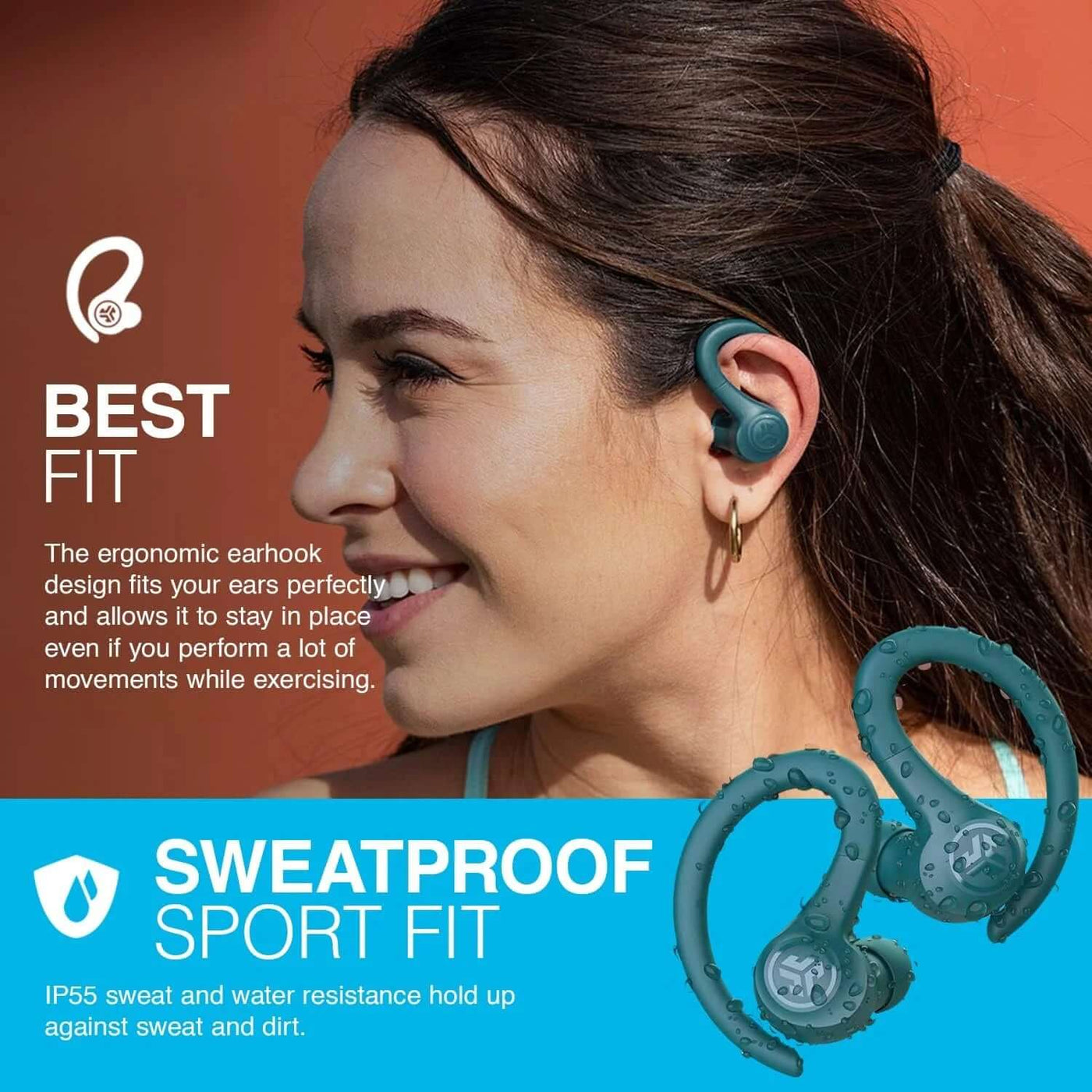Go Air Sport Bluetooth Earbuds, True Wireless with Charging Case