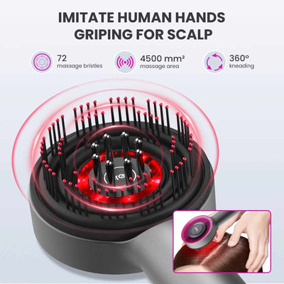 Scalp3 Scalp Massaging Brush Hair Massager Comb with IPX7 Waterproof, Cordless Electric Massager Type-C