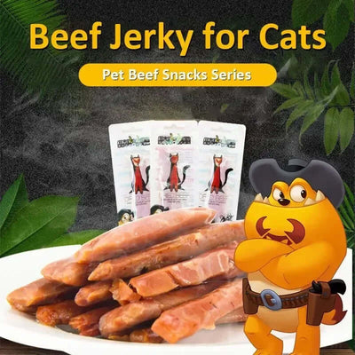 New Cat Snacks Beef Jerky 100G Taurine Omega Balanced Nutrition Delicious Healthy Kittens Sharpening Teeth Beef Strips Pet Food