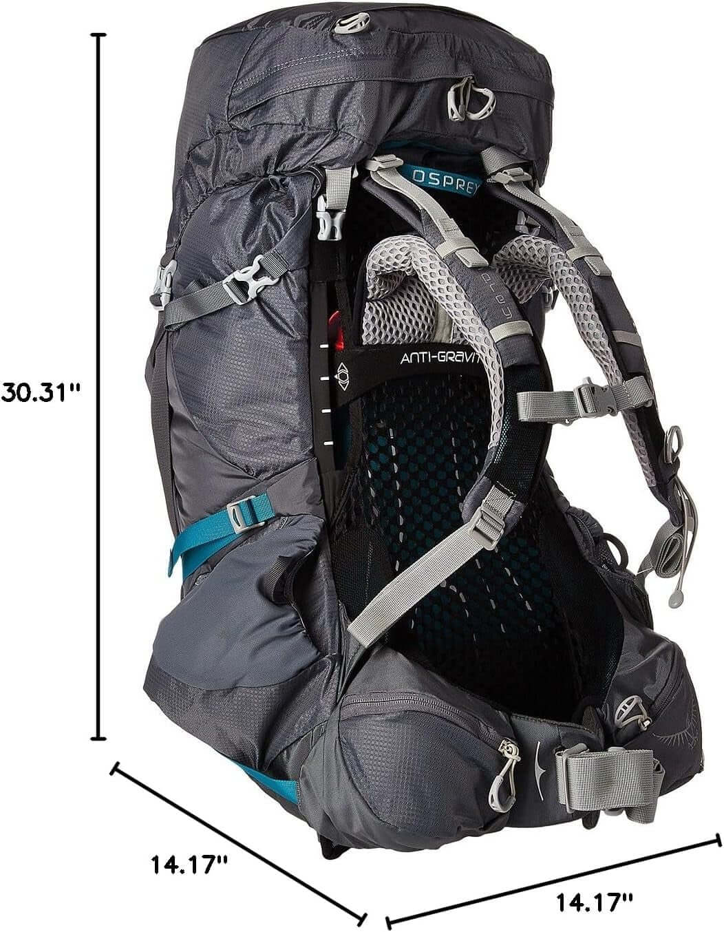 Aura AG 50L Women'S Backpacking Backpack, Vestal Grey, X-Small