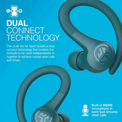 Go Air Sport Bluetooth Earbuds, True Wireless with Charging Case